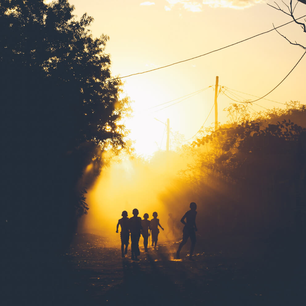 Kids playing in the sun